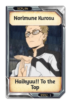 Norimune Kurosu Haikyuu!! To the Top