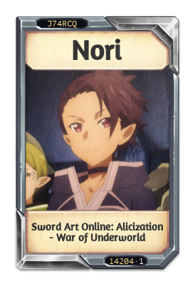 Nori Sword Art Online: Alicization - War of Underworld